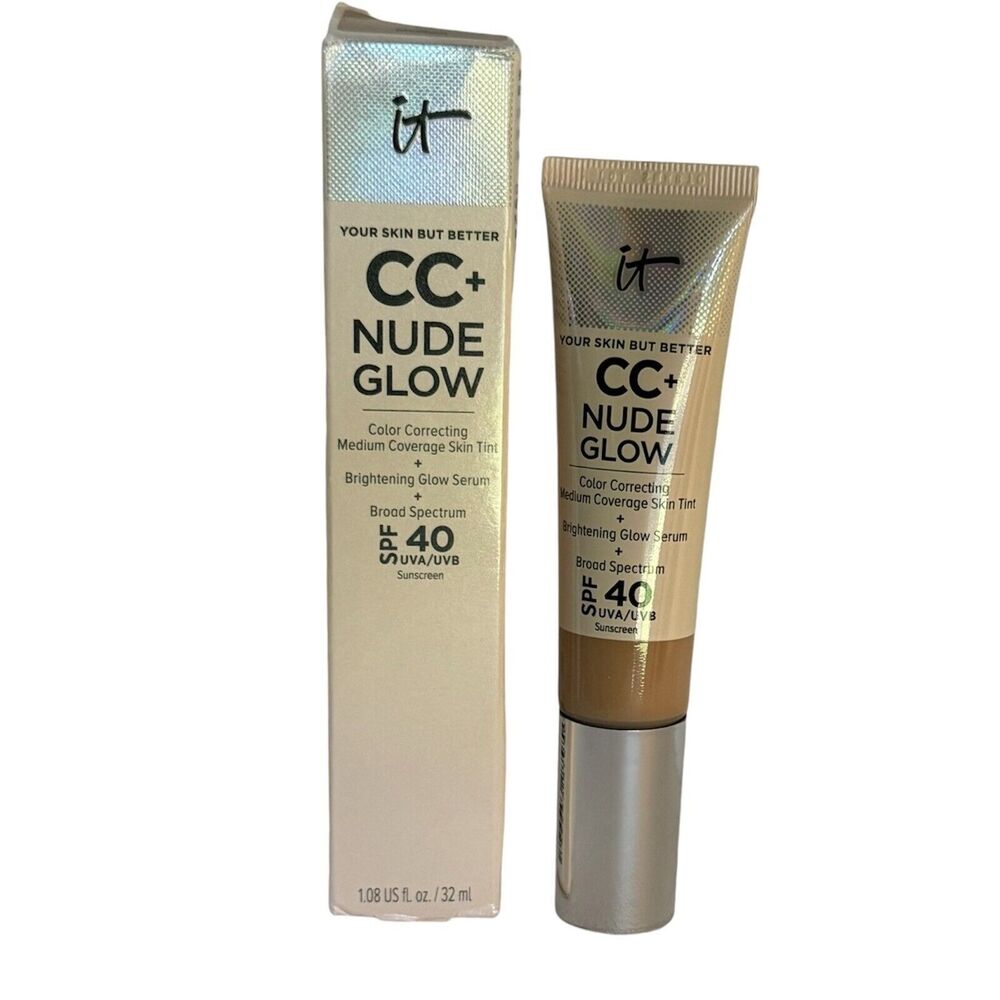 2X It Cosmetics CC+ Nude Glow Color Correcting Skin Tint SPF40 MEDIUM 1.08 fl oz - Picture 3 of 9